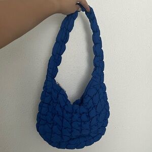 Quilted Blue Shoulder Bag